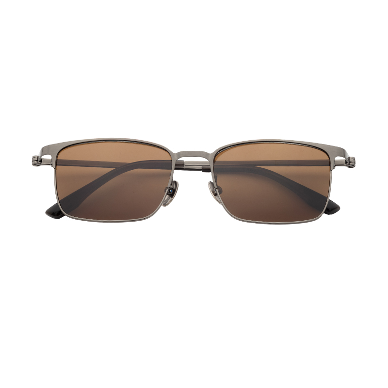 HJ20012-Titanium UV400 Protection Semi Titanium Shades Sunglasses Classic square men Style Private Label Optics For Outdoor