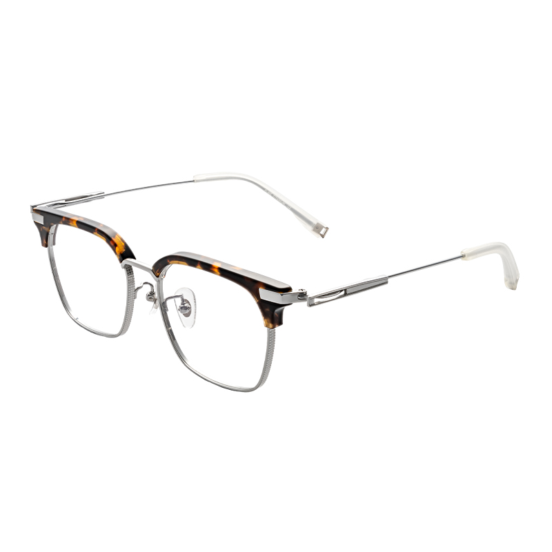 HJCK9841-Titanium New Fashion Square Titanium Plate eyeglasses frames for men Business Simple Style Ultra Light Durable optical eyeglass frame