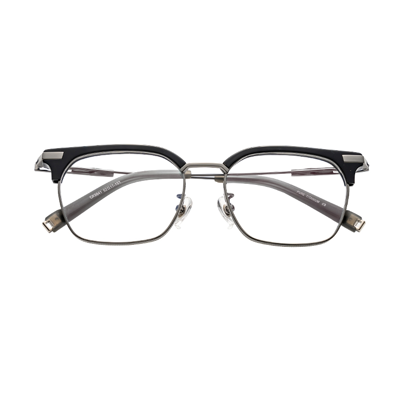 HJCK9841-Titanium New Fashion Square Titanium Plate eyeglasses frames for men Business Simple Style Ultra Light Durable optical eyeglass frame
