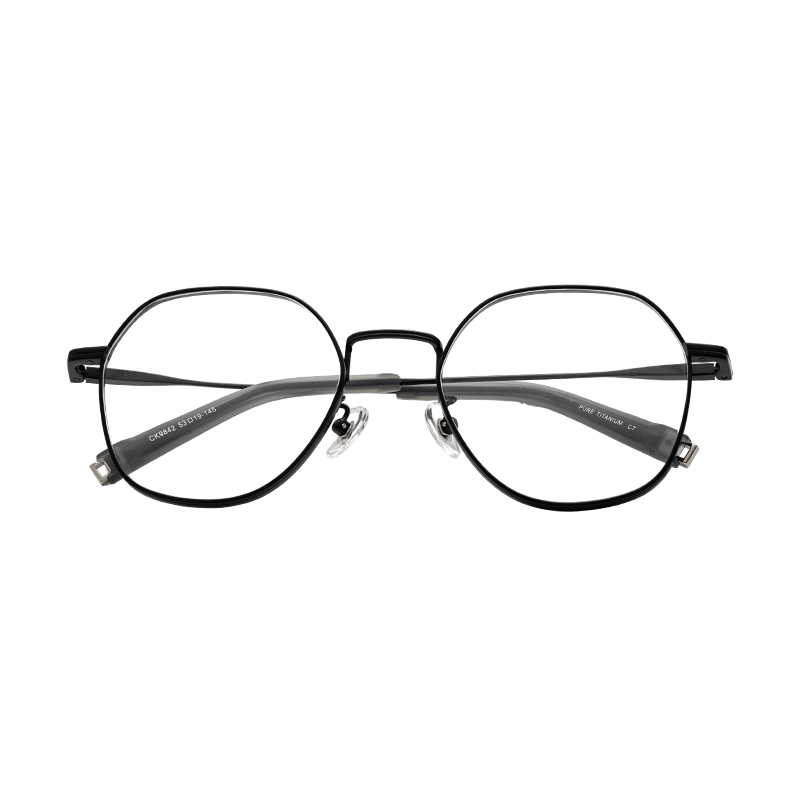 HJCK9842-Titanium Glasses OEM ODM Custom Titanium Plate Optical Glasses Frame Sleek Modern Design Metal Frames computer glasses for eye protection
