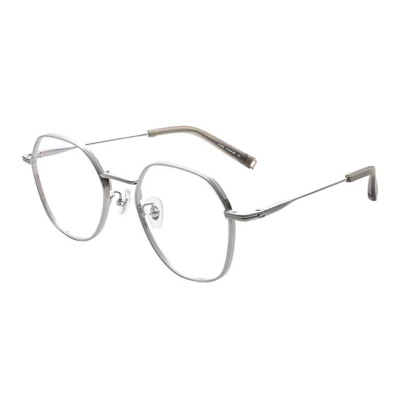 HJCK9842-Titanium Glasses OEM ODM Custom Titanium Plate Optical Glasses Frame Sleek Modern Design Metal Frames computer glasses for eye protection