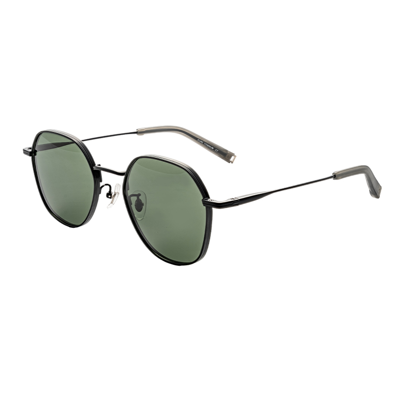 HJCK9842-Titanium Hot Selling Round Frame Sunglasses Men Women fashion Glasses Unisex UV400 Customs Shades Sunglasses logo
