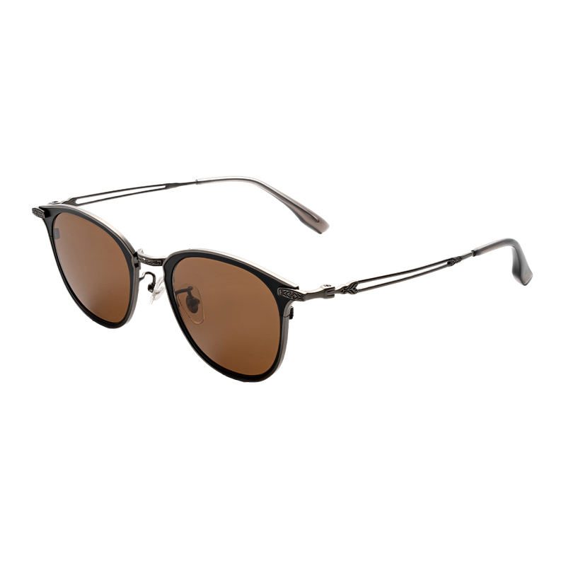 HJCK90316-Titanium Wholesale Custom Logo Semi Titanium Polarized Sunglasses Durable Scratch Resistant Lens For Outdoor Activities Hiking Driving