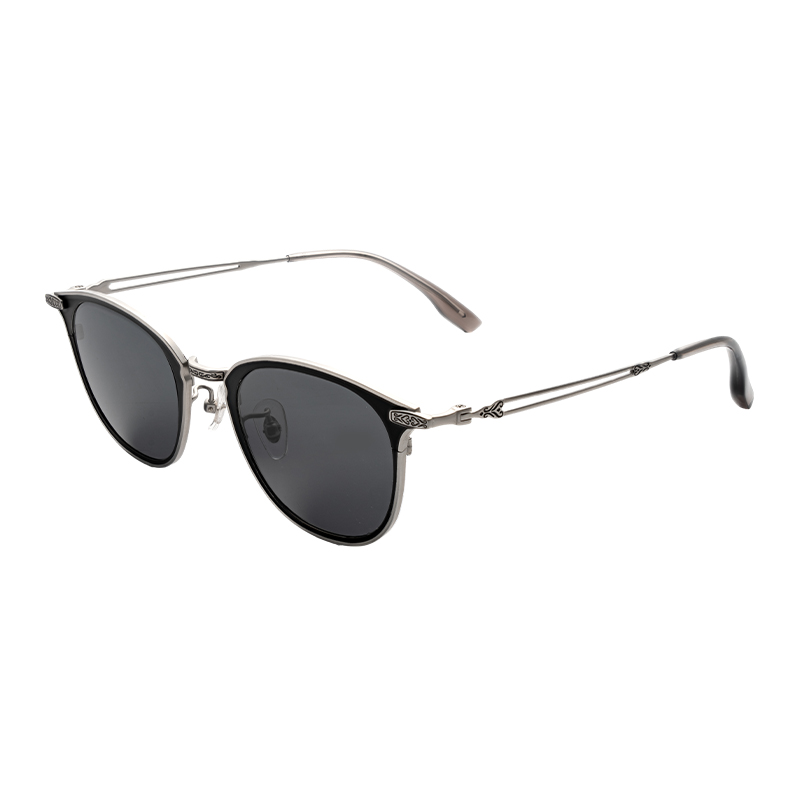 HJCK90316-Titanium Wholesale Custom Logo Semi Titanium Polarized Sunglasses Durable Scratch Resistant Lens For Outdoor Activities Hiking Driving